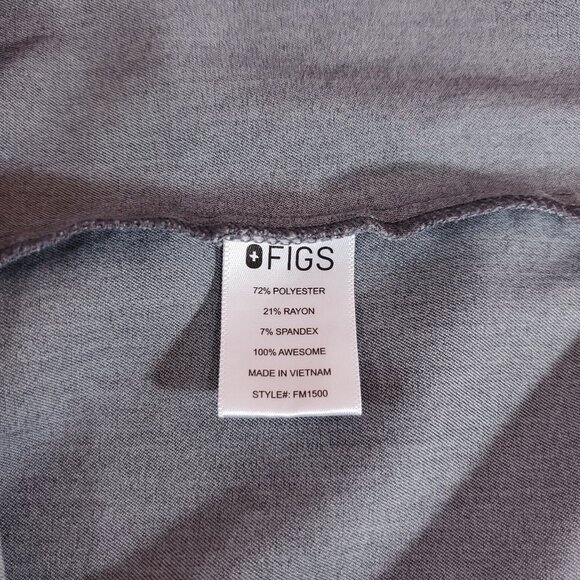 Figs Mens Size Large Leon Two Pocket Scrub Top Gray V-Neck Shirt FM1500 PO 1659 - Picture 8 of 12